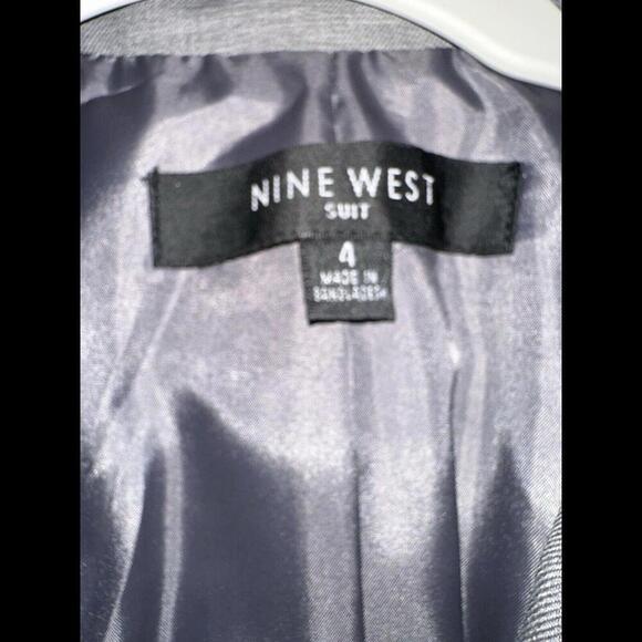 Nine West Women's Blazer Size 4 Gray One-Button Suit Jacket Business Career - Picture 4 of 9